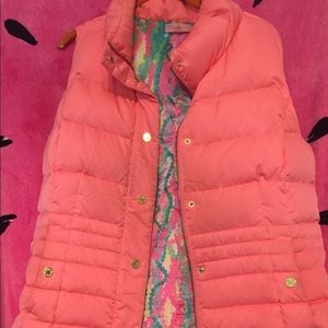 Coral puffed jacket